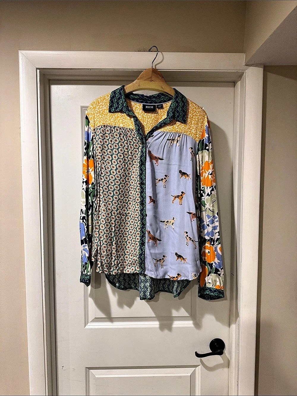 Anthropologie’s Maeve The Paz Buttondown Shirt Printed Button Down Shirt NWT